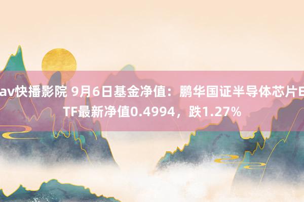 av快播影院 9月6日基金净值：鹏华国证半导体芯片ETF最新净值0.4994，跌1.27%