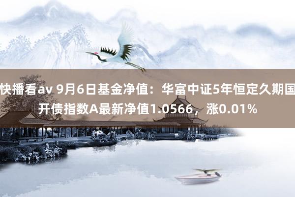 快播看av 9月6日基金净值：华富中证5年恒定久期国开债指数A最新净值1.0566，涨0.01%