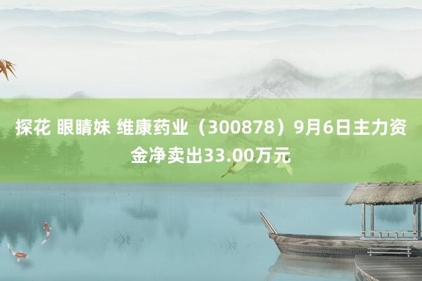 探花 眼睛妹 维康药业（300878）9月6日主力资金净卖出33.00万元