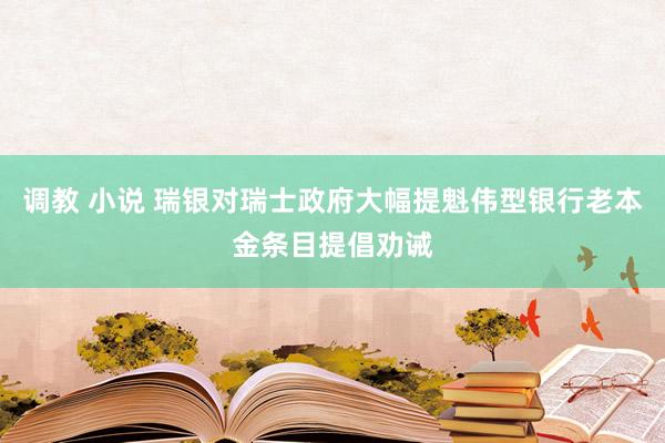 调教 小说 瑞银对瑞士政府大幅提魁伟型银行老本金条目提倡劝诫