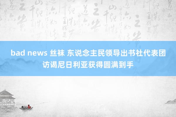 bad news 丝袜 东说念主民领导出书社代表团访谒尼日利亚获得圆满到手