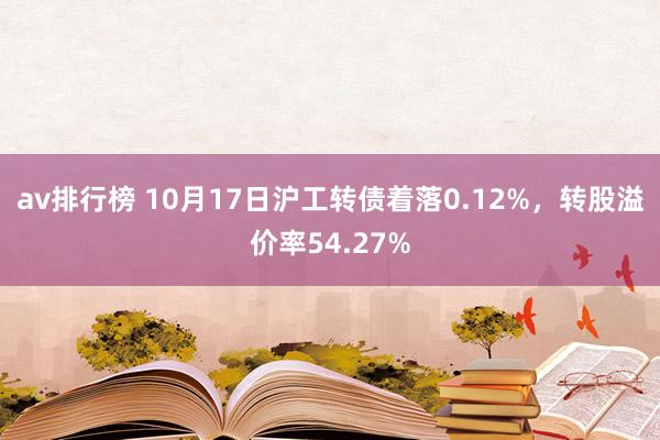 av排行榜 10月17日沪工转债着落0.12%，转股溢价率54.27%