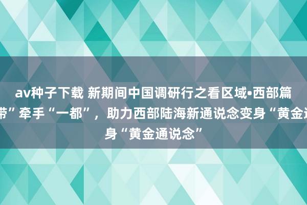 av种子下载 新期间中国调研行之看区域•西部篇｜“一带”牵手“一都”，助力西部陆海新通说念变身“黄金通说念”