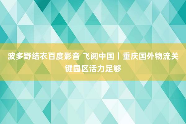 波多野结衣百度影音 飞阅中国丨重庆国外物流关键园区活力足够