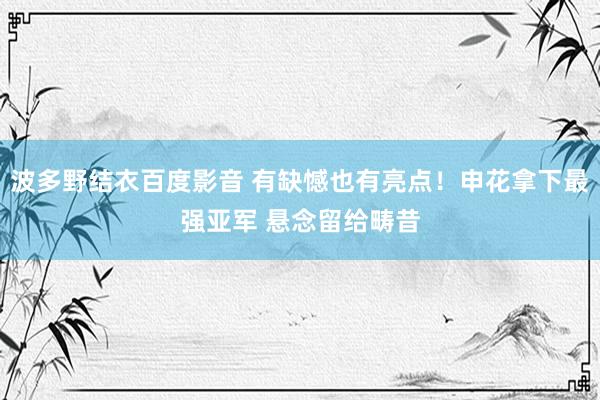 波多野结衣百度影音 有缺憾也有亮点！申花拿下最强亚军 悬念留给畴昔