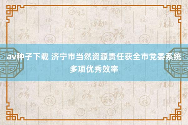 av种子下载 济宁市当然资源责任获全市党委系统多项优秀效率