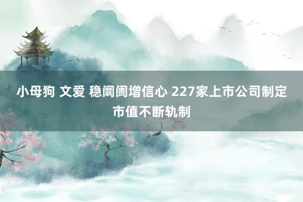 小母狗 文爱 稳阛阓增信心 227家上市公司制定市值不断轨制