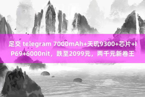 足交 telegram 7000mAh+天玑9300+芯片+IP69+6000nit，跌至2099元，两千元新卷王