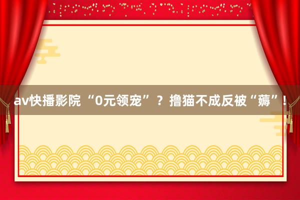 av快播影院 “0元领宠” ？撸猫不成反被“薅”！