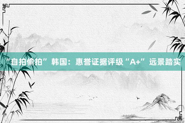 “自拍偷拍” 韩国：惠誉证据评级“A+” 远景踏实