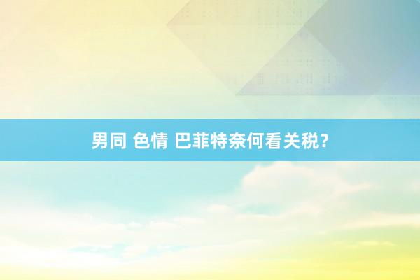 男同 色情 巴菲特奈何看关税？